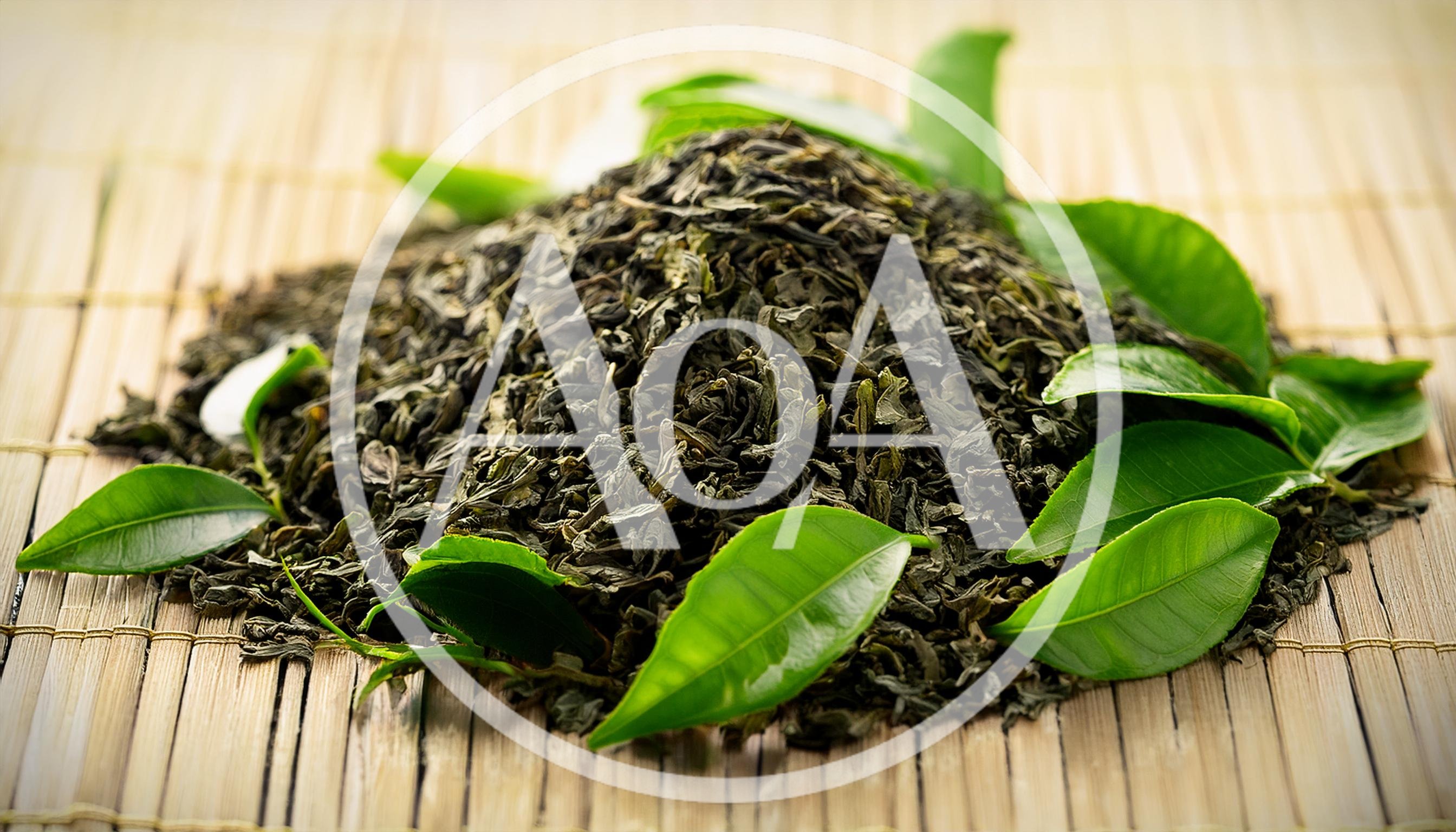 Dried Green Tea Leaves With Fresh Leaves