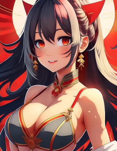 Anime Style Portrait Of A Beautiful Warrior Woman