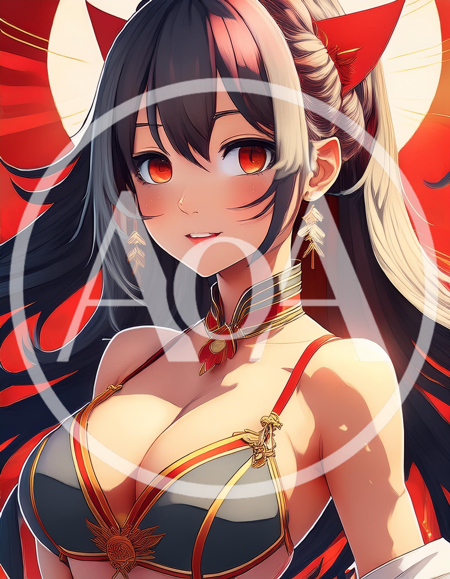 Anime Style Portrait Of A Beautiful Warrior Woman