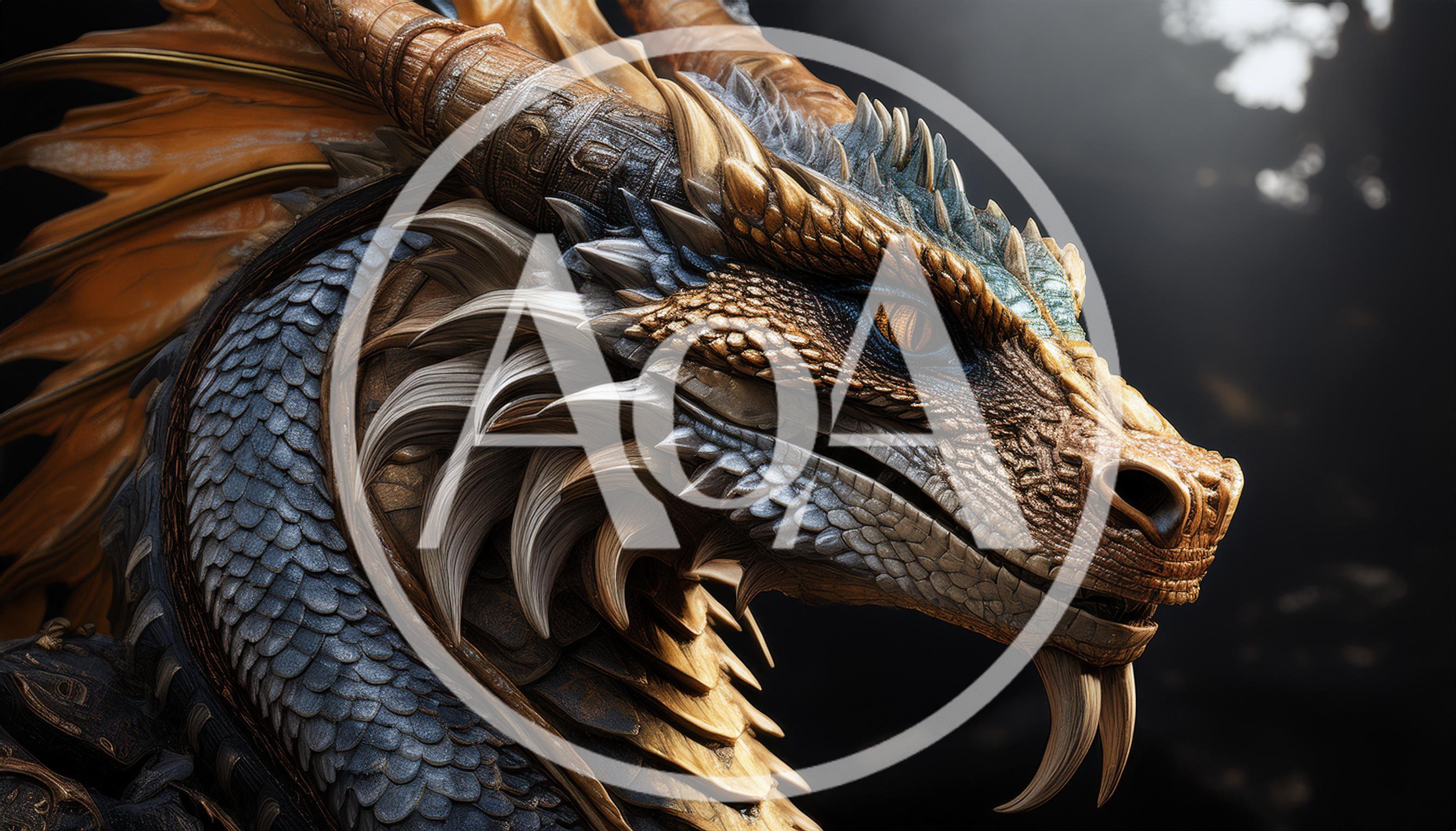 Majestic Golden Dragon Portrait With Intricate Scales