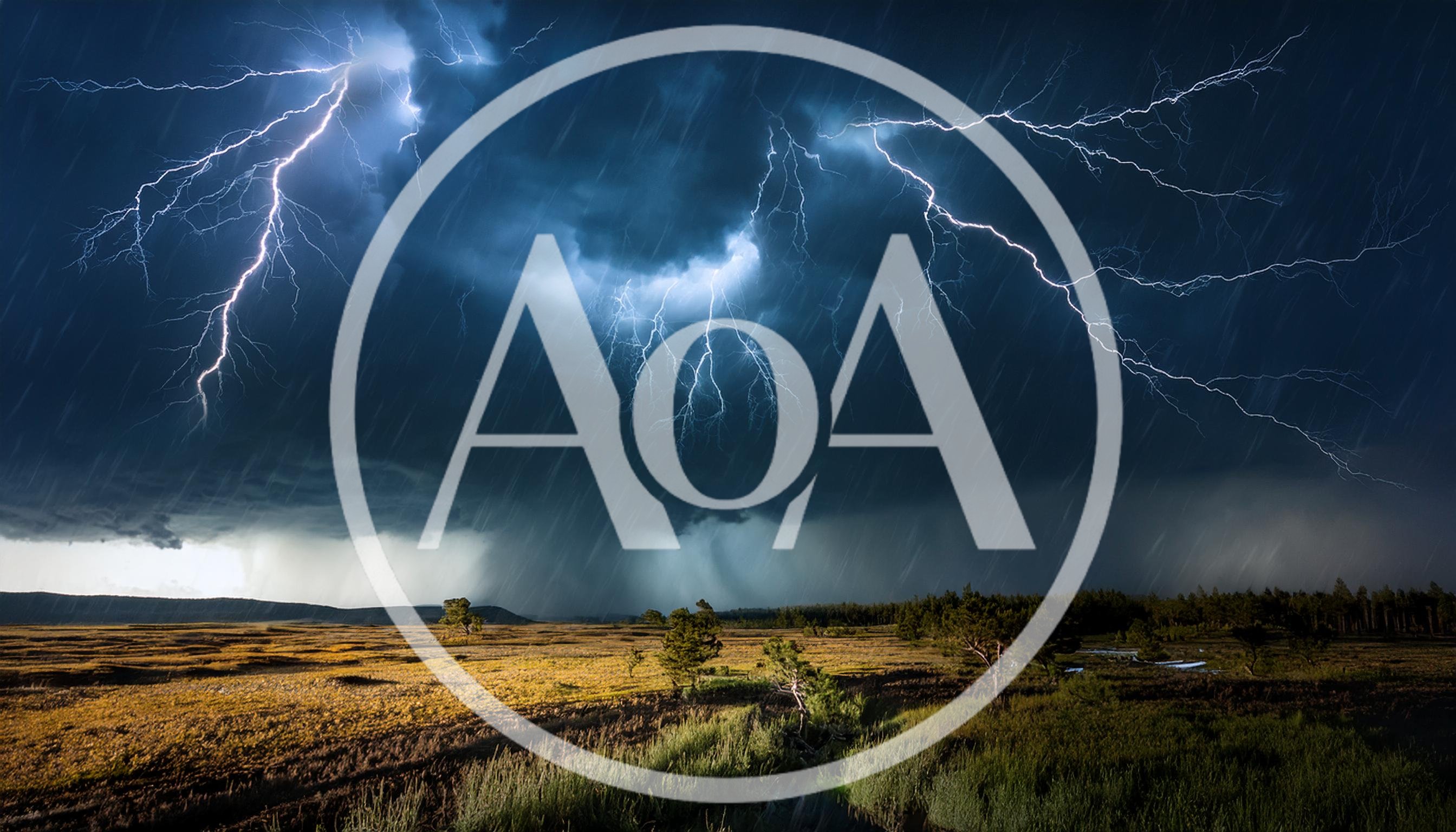 Dramatic Lightning Strike Over A Stormy Rural Landscape