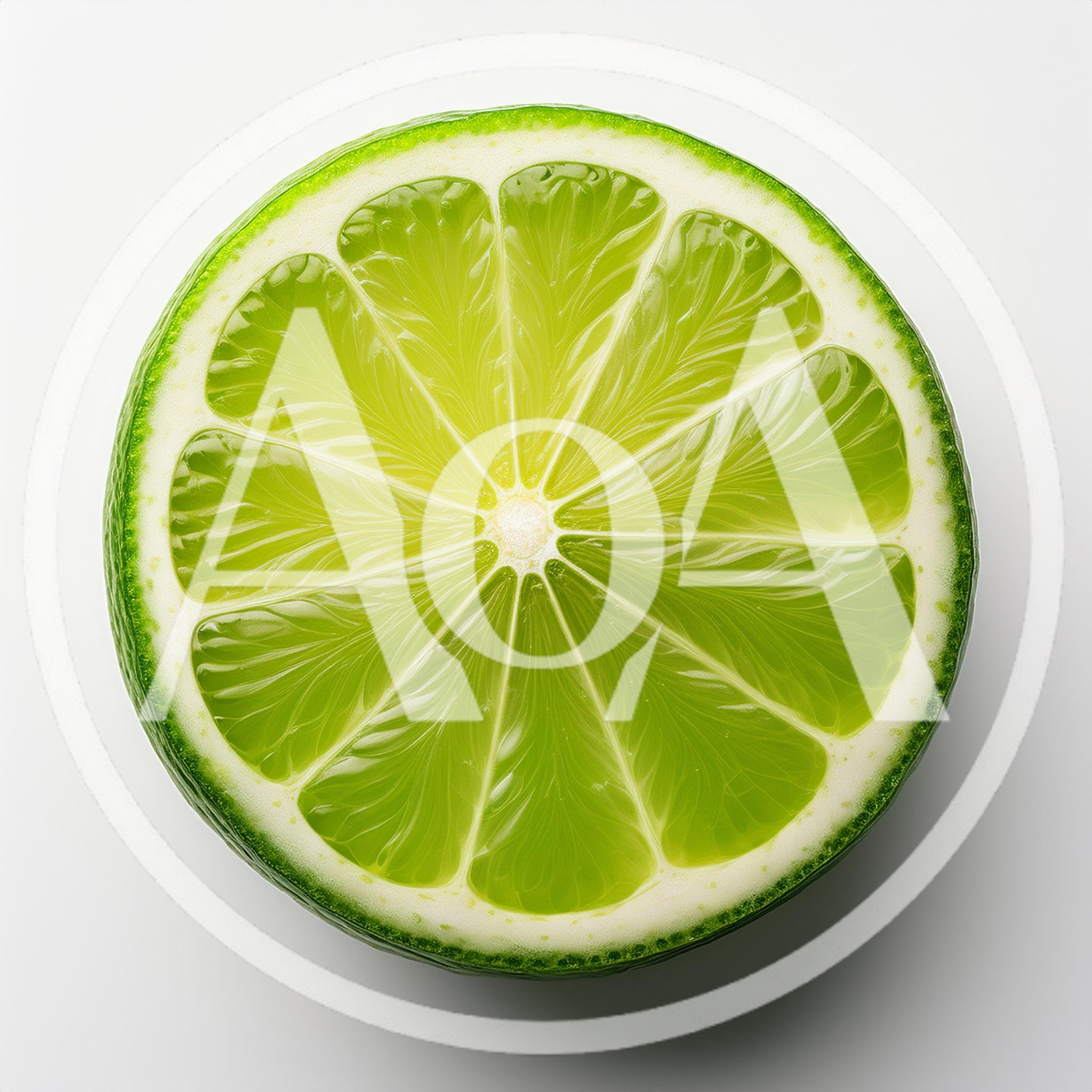 Cross Section Of A Fresh Green Lime