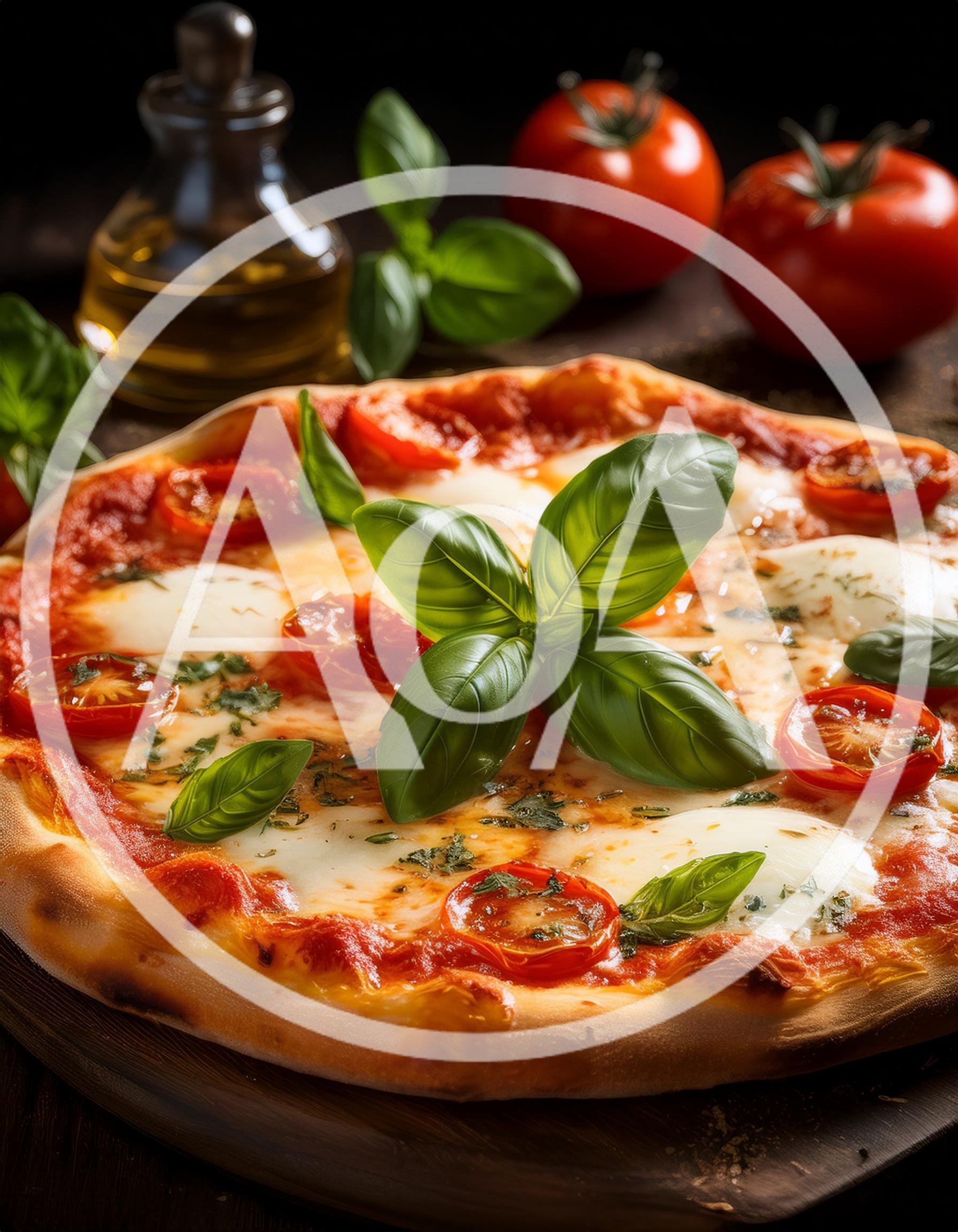 Fresh Margherita Pizza With Basil And Tomatoes