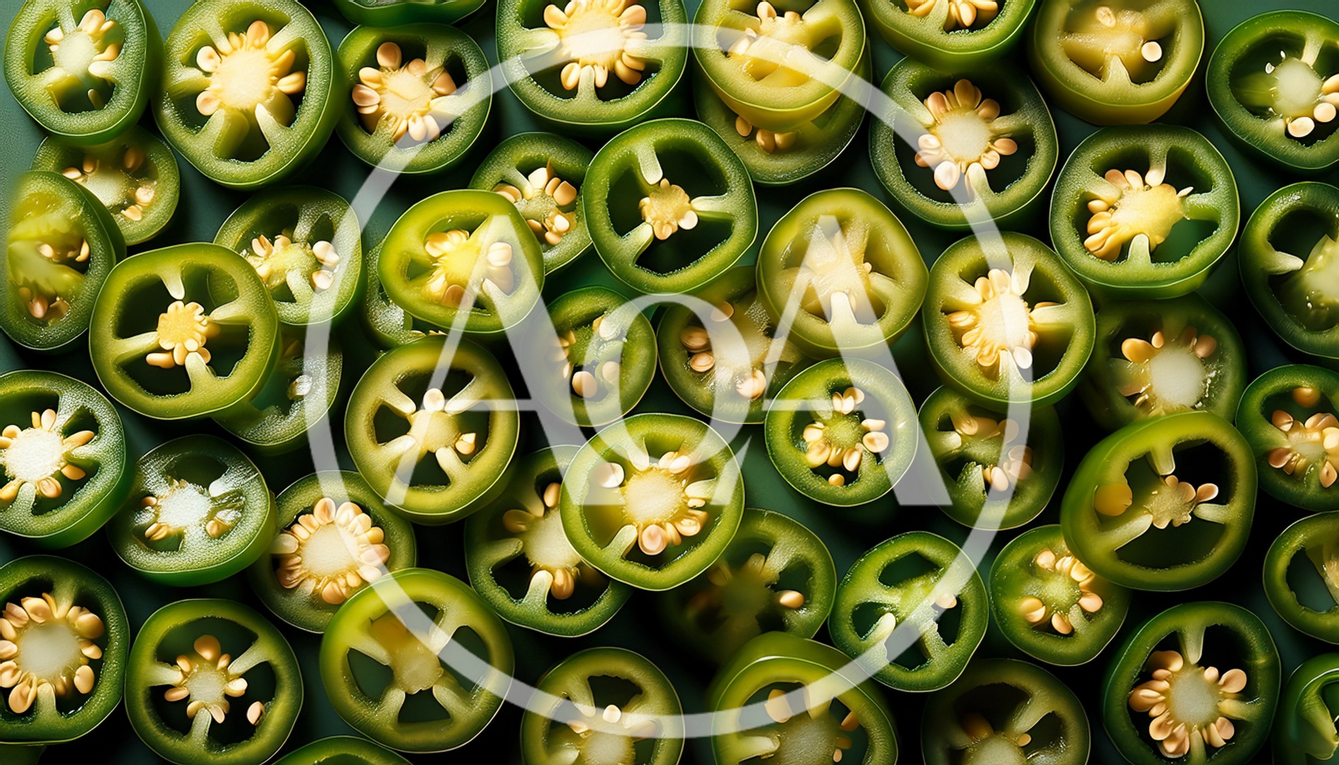 Fresh Sliced Jalapeno Pepper Rings Background