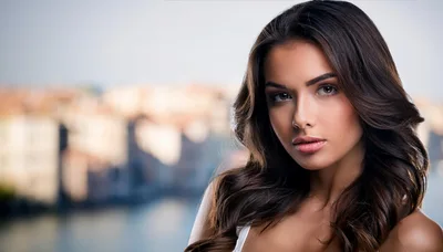 Portrait Of A Beautiful Young Woman With Wavy Hair