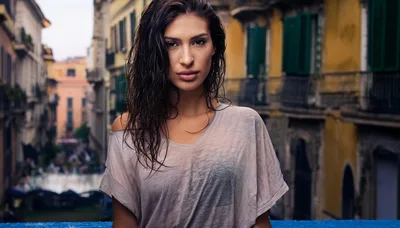 Portrait Of A Young Woman With Wet Hair