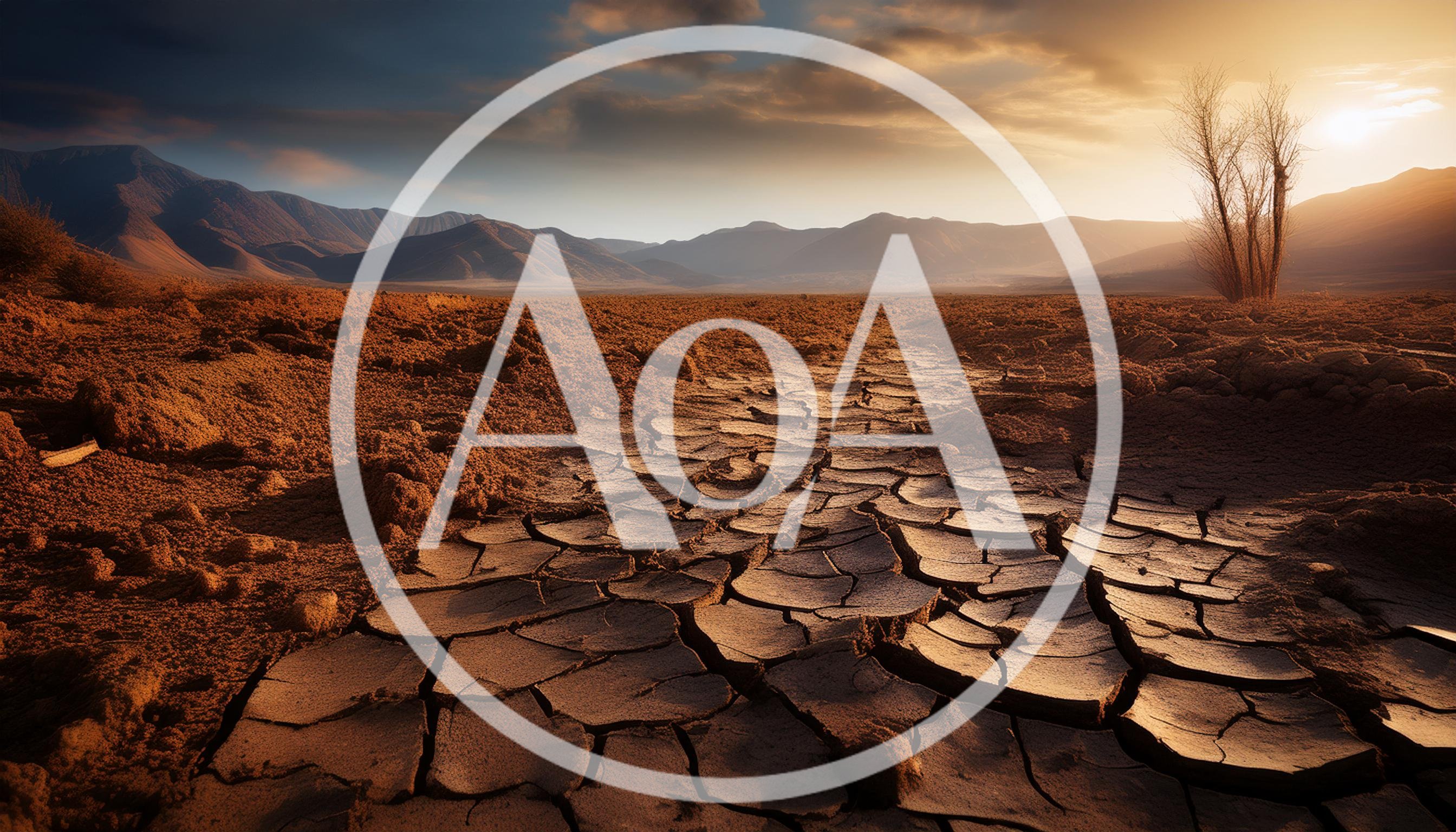 Cracked Dry Earth Landscape Under Sunset Sky