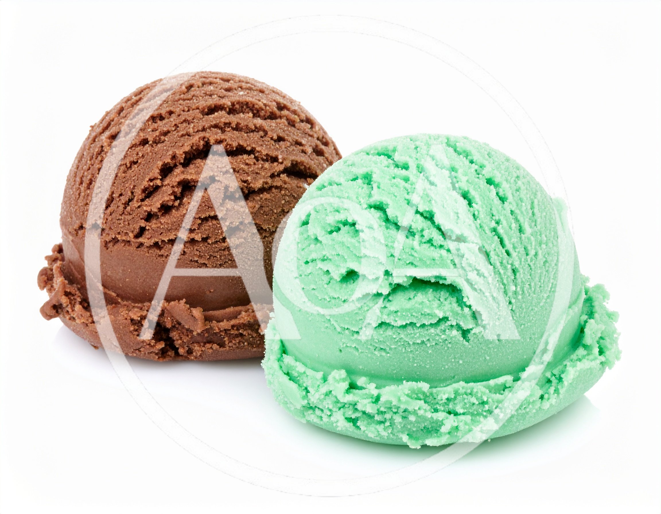Two Scoops Of Chocolate And Mint Ice Cream