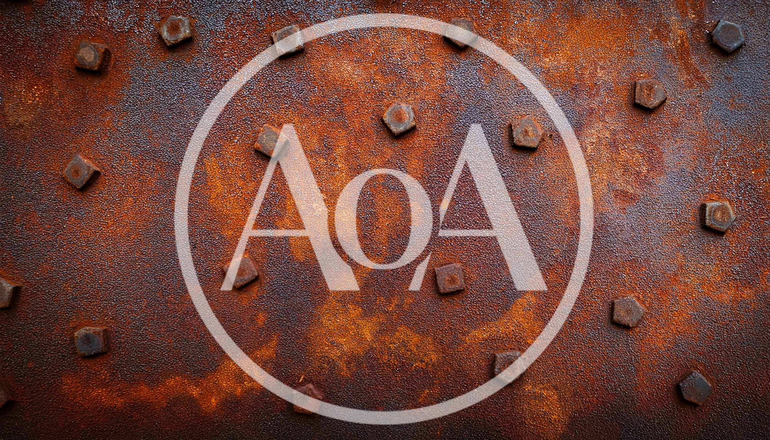 Rusty Metal Plate With Hexagonal Bolts