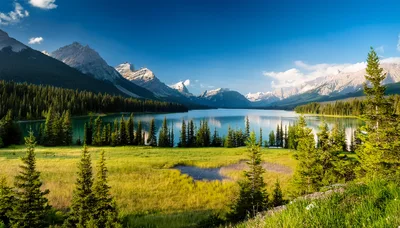 Scenic View Of Upper Kananaskis Lake In Alberta Canada