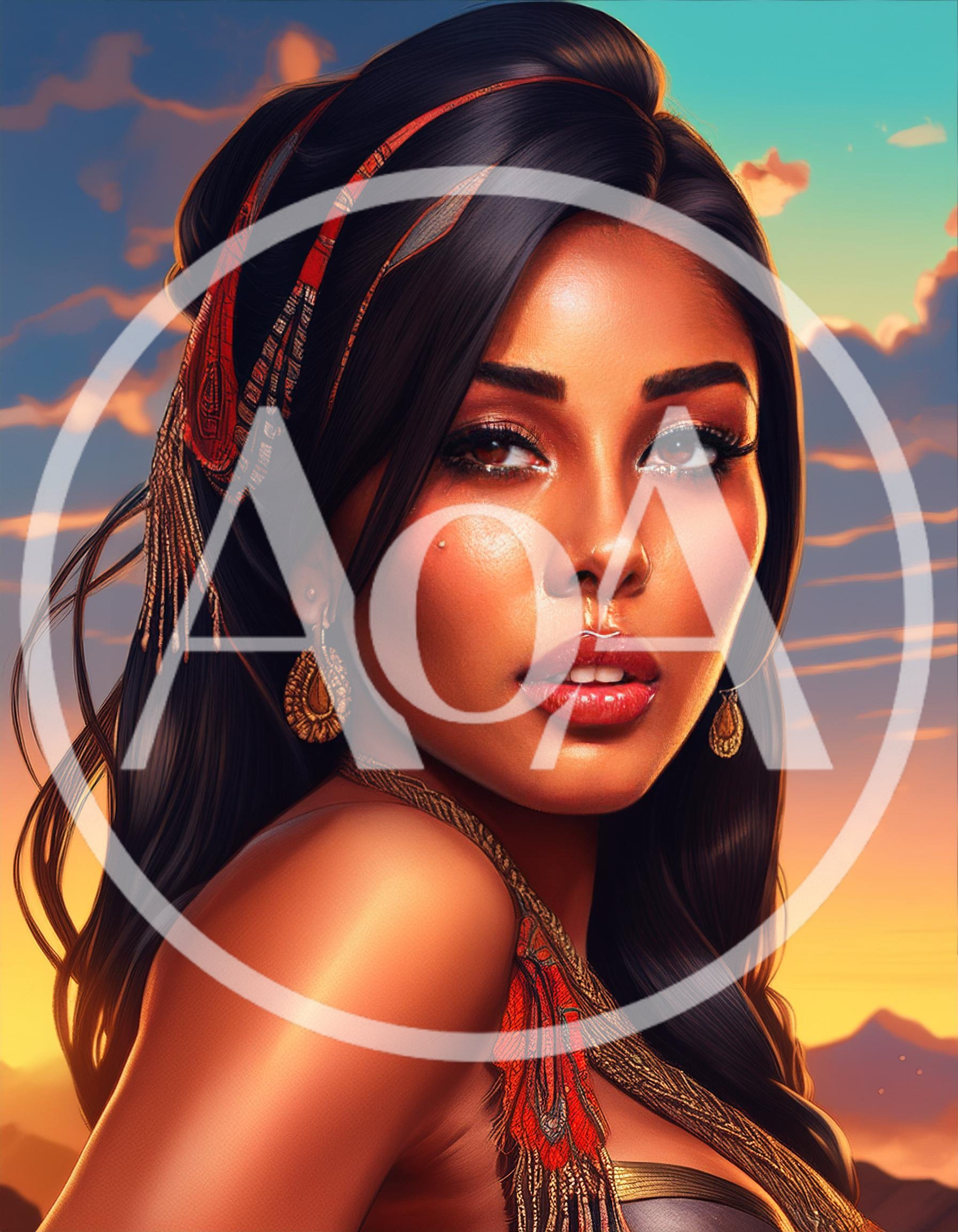 Portrait Of A Beautiful Woman With Tribal Accessories