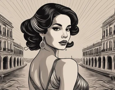 Vintage Style Portrait Of A Woman In Venice