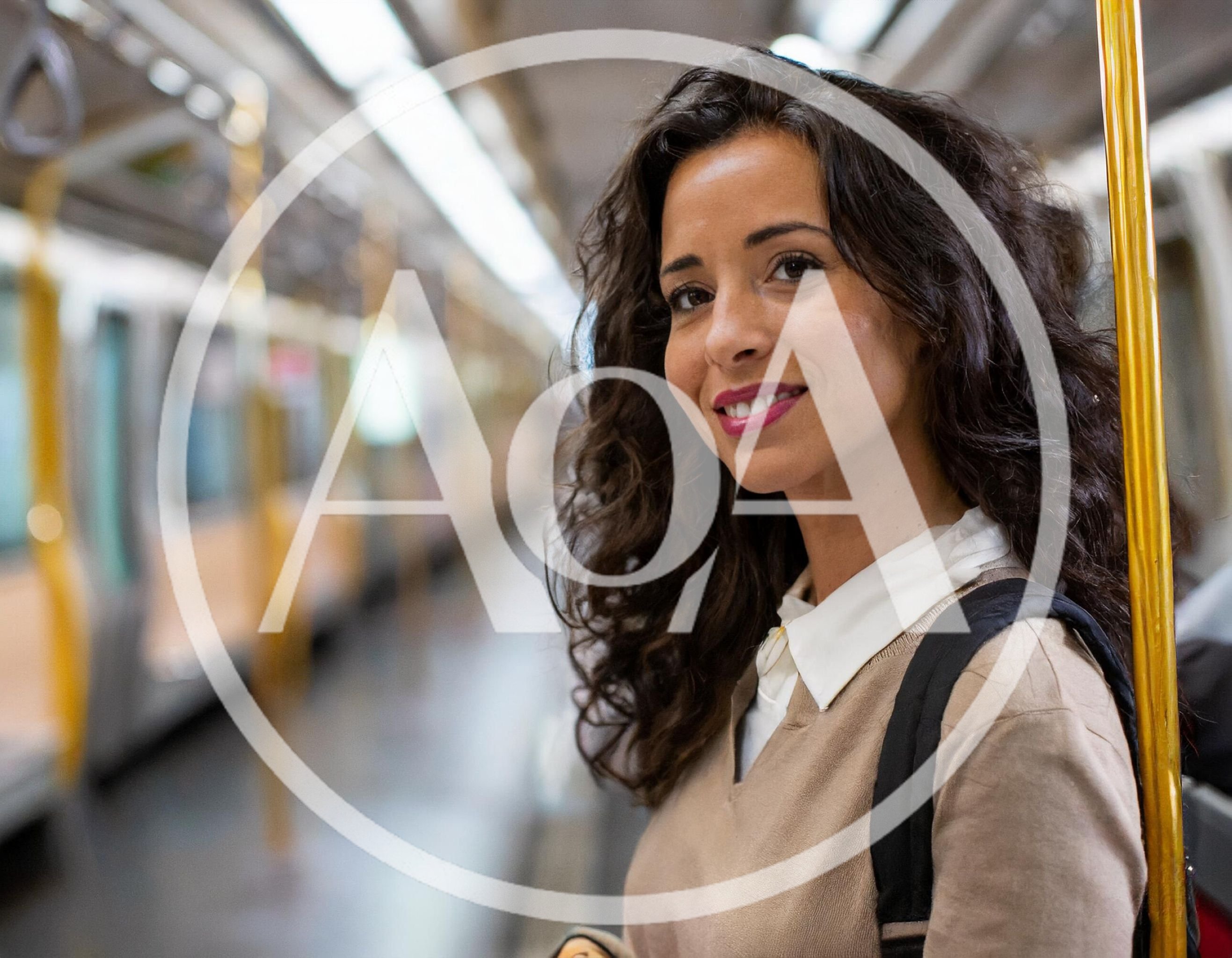 Young Woman Commuting On A Subway Train