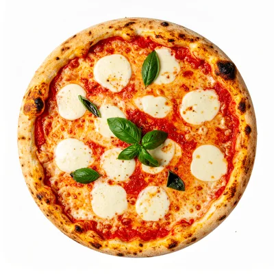 Classic Margherita Pizza With Fresh Basil Leaves