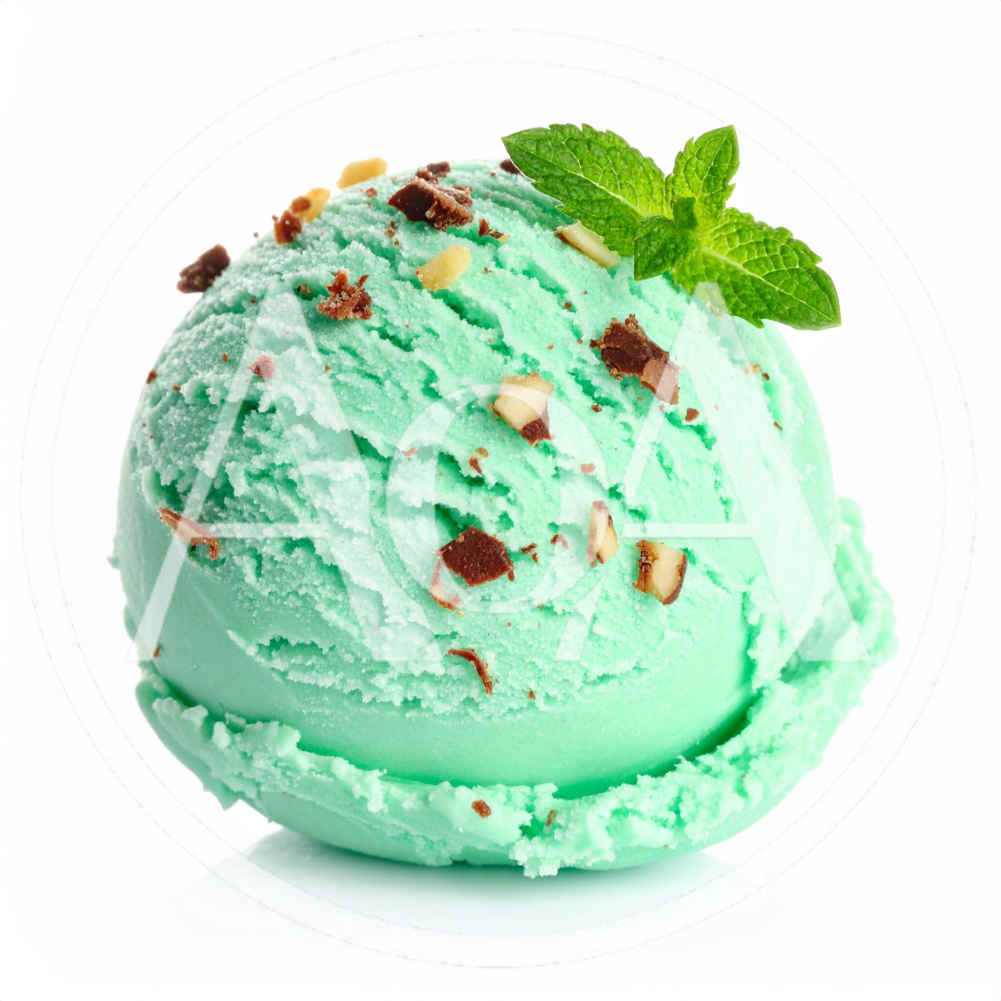 Single Scoop Of Mint Chocolate Chip Ice Cream