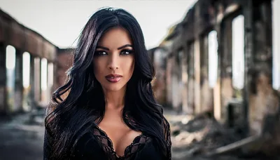 Portrait Of A Beautiful Woman In An Abandoned Building
