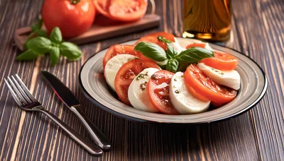 Caprese Salad With Fresh Mozzarella And Tomatoes