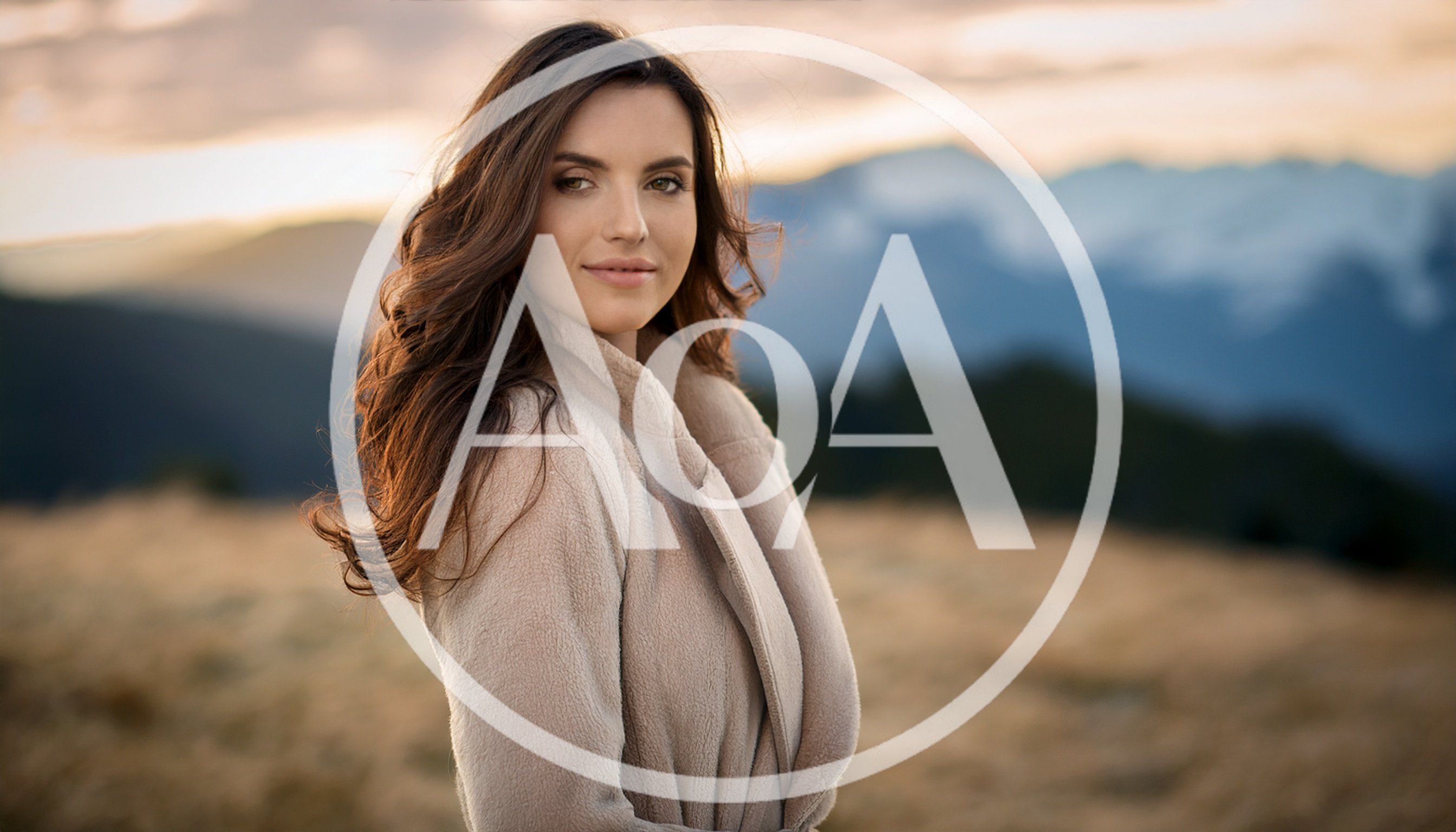 Portrait Of A Beautiful Woman In A Beige Coat