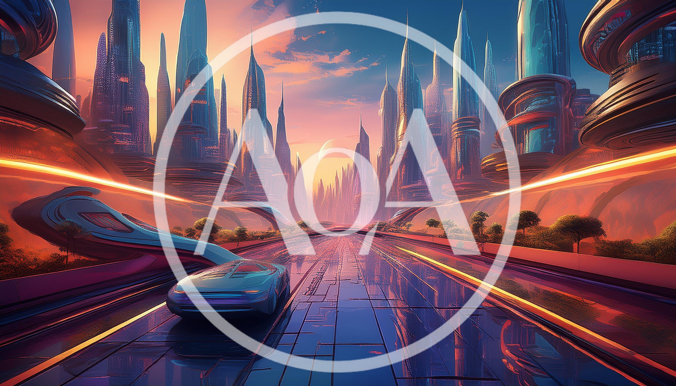 Futuristic Vehicle Driving Through A Sci-Fi Cityscape