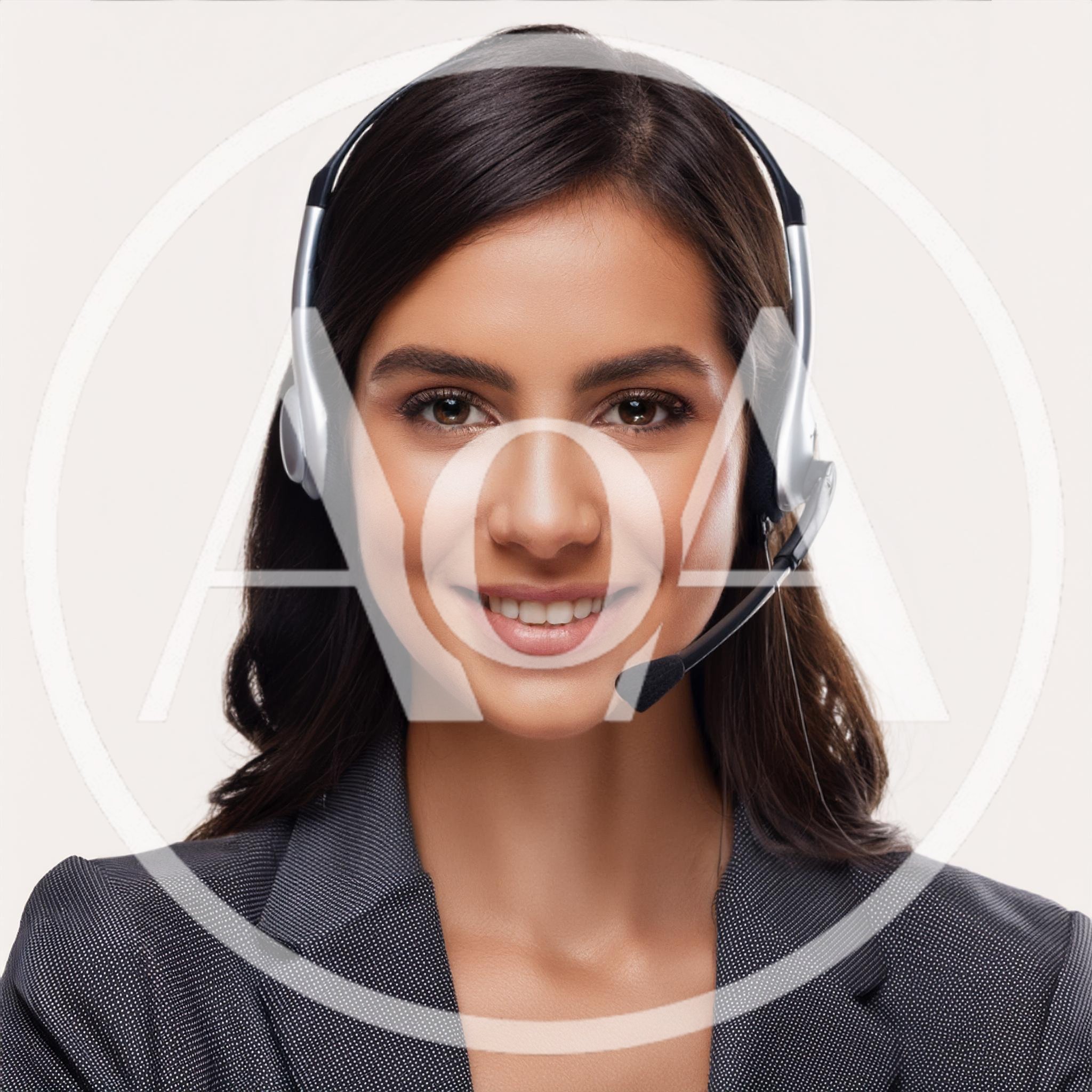 Professional Customer Service Representative Wearing A Headset
