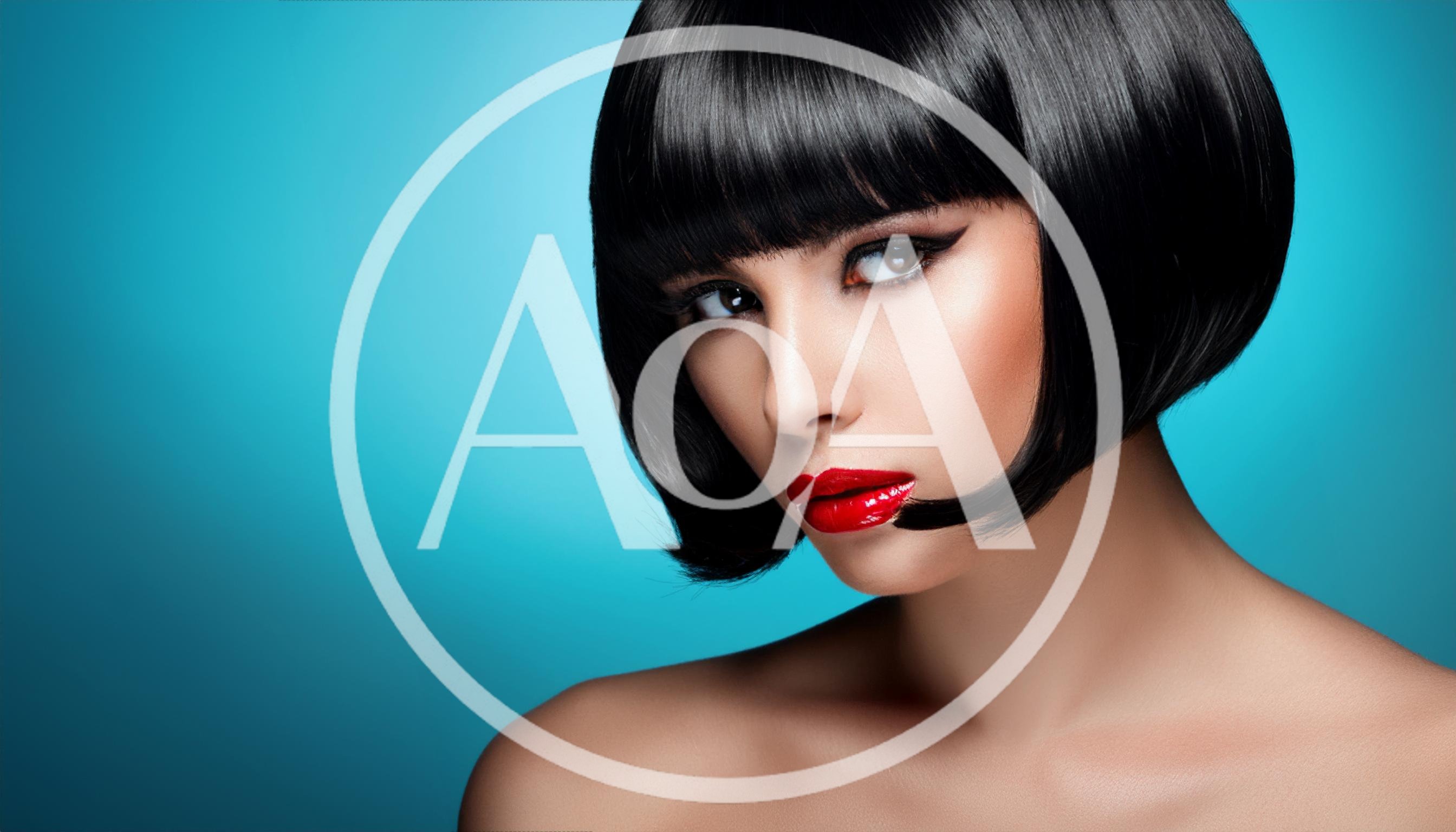Portrait Of A Woman With A Black Bob Hairstyle