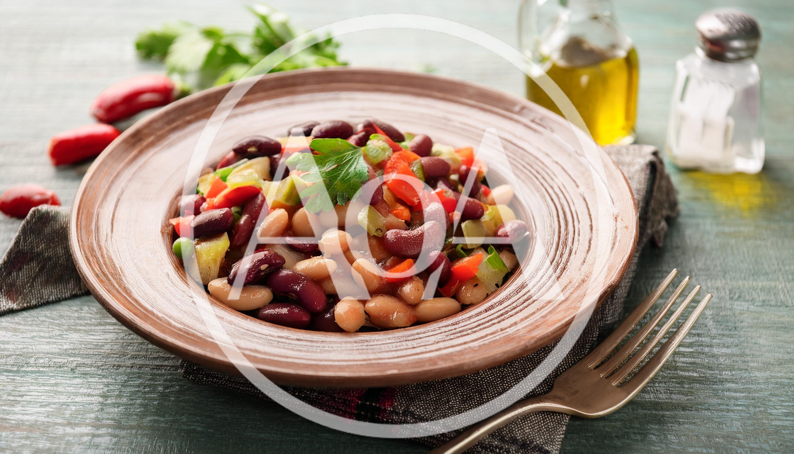 Bowl Of Hearty Bean Salad With Vegetables