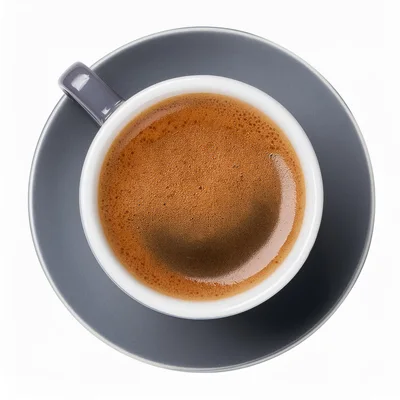 Top Down View Of Espresso In Grey Cup