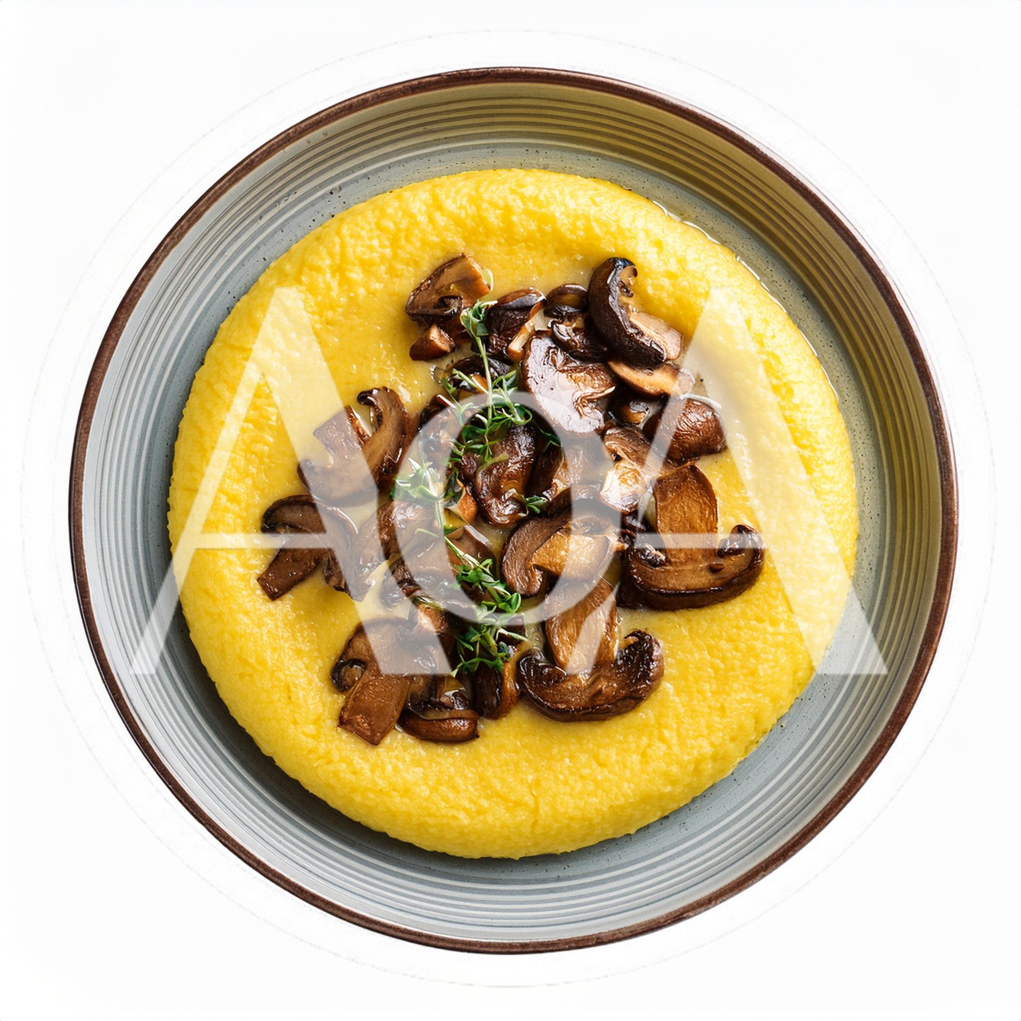 Creamy Polenta Topped With Sautéed Mushrooms And Thyme