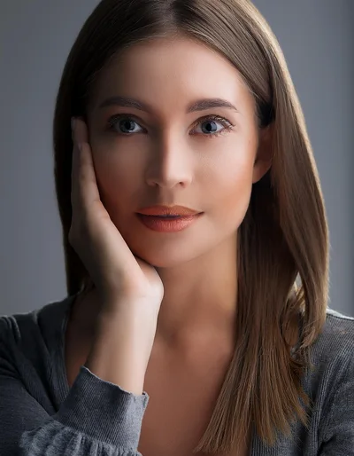 Portrait Of A Young Woman With Natural Makeup