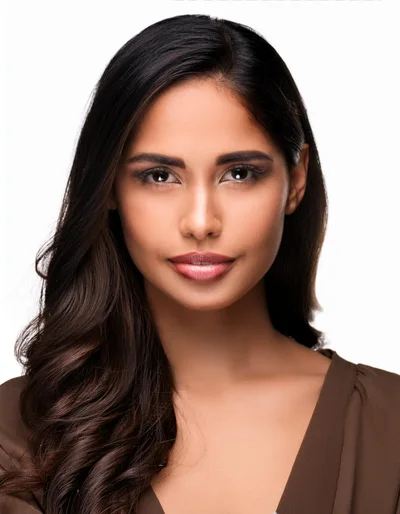Portrait Of A Beautiful Young Woman With Long Hair