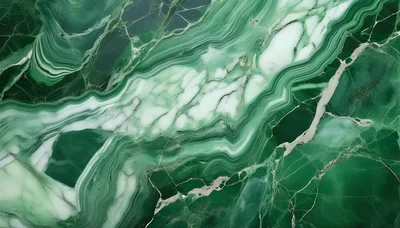 Green Marble Texture With White Veining Patterns