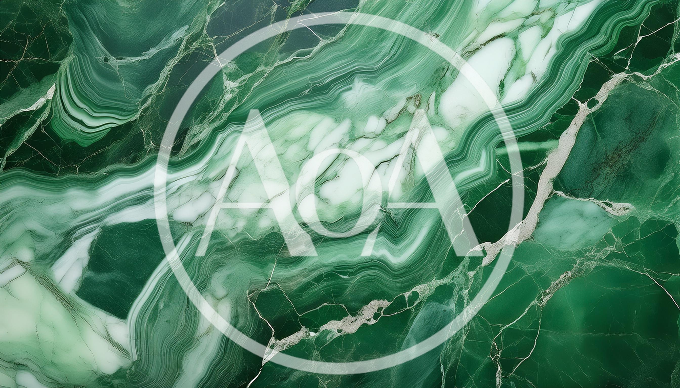 Green Marble Texture With White Veining Patterns