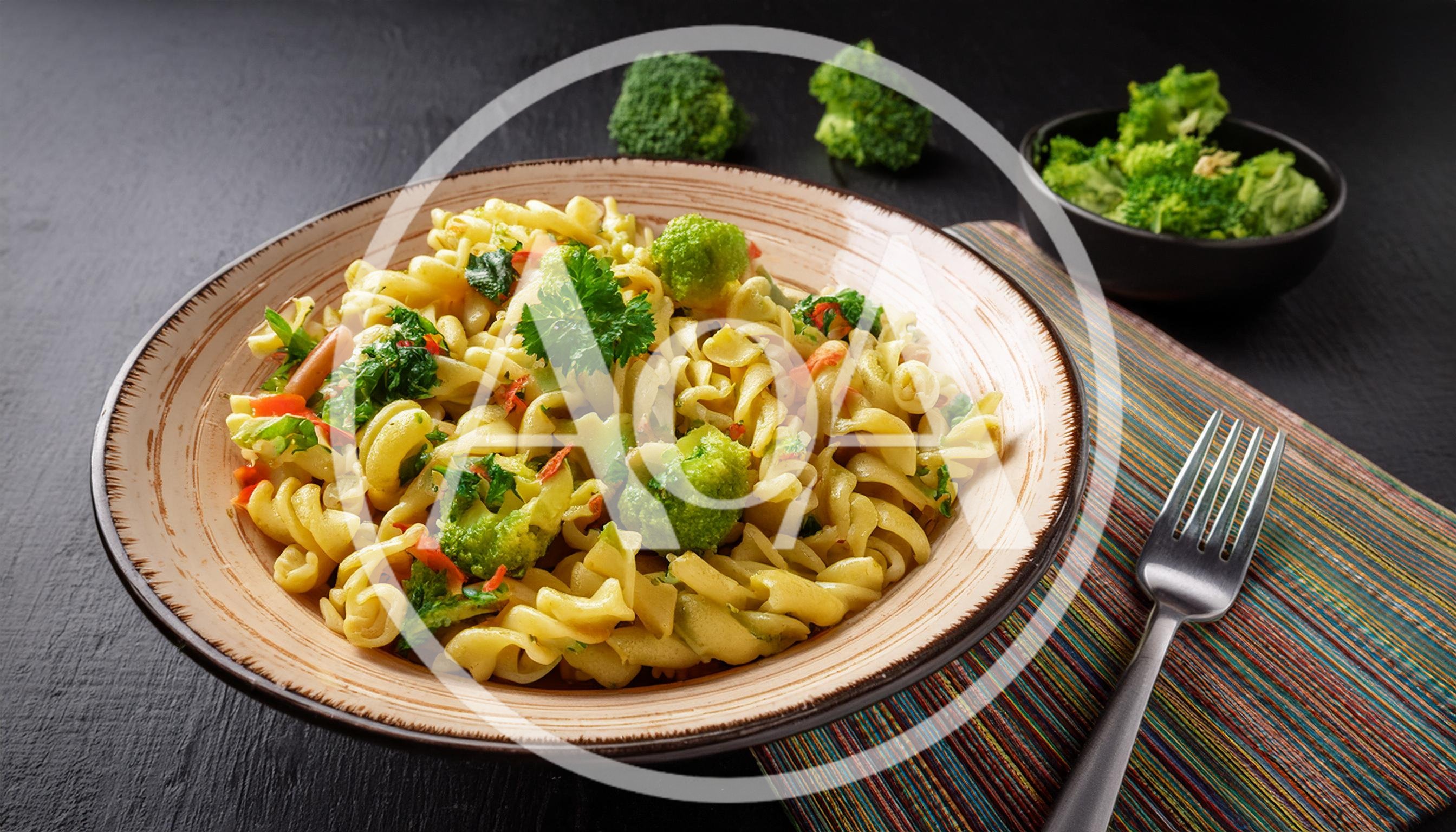 Bowl Of Fusilli Pasta With Broccoli And Herbs