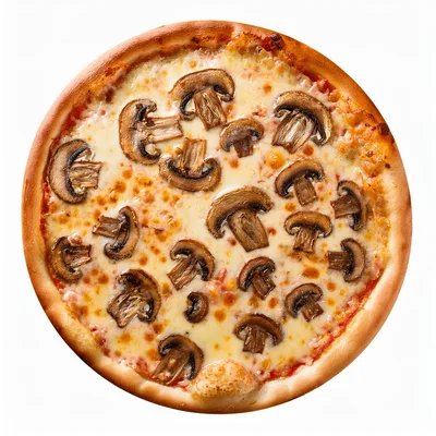 Fresh Mushroom Pizza With Melted Cheese