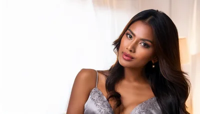 Portrait Of A Beautiful Woman In Silk Lingerie