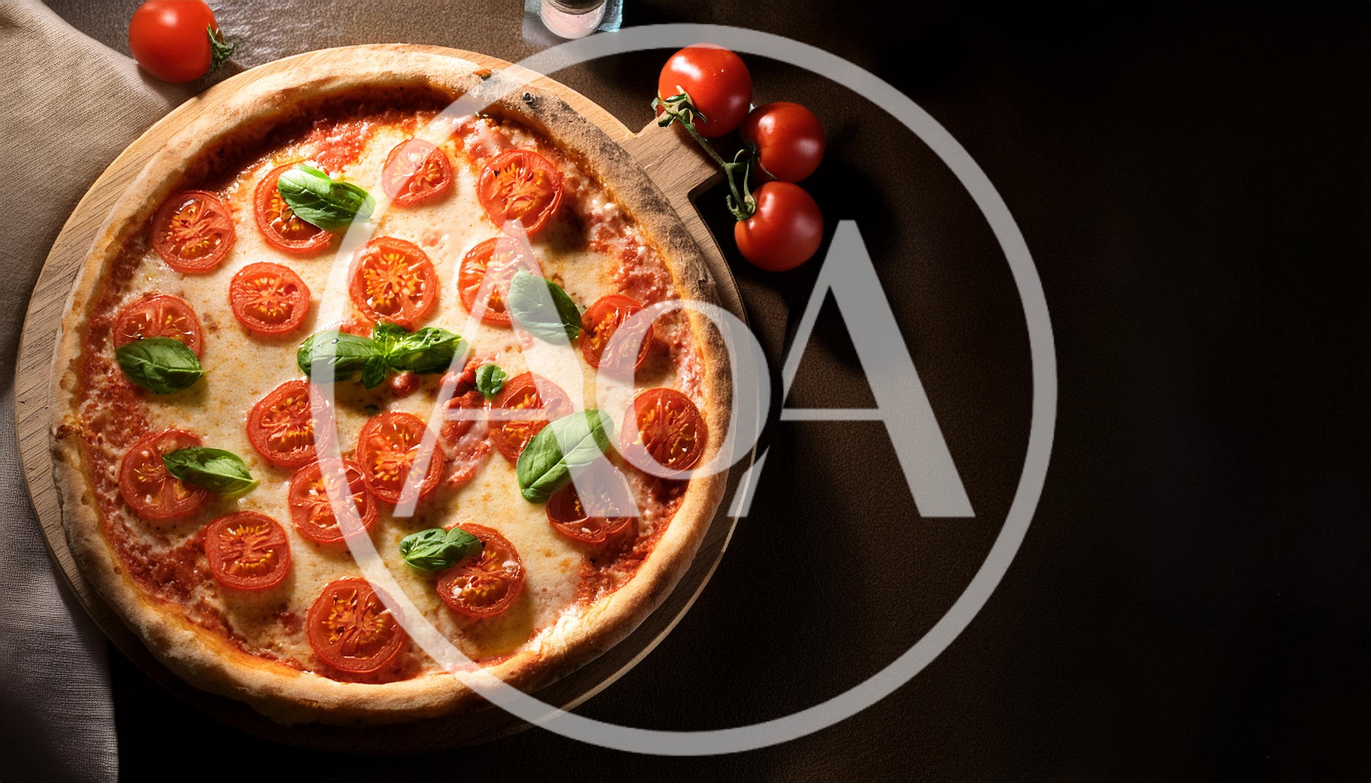 Fresh Margherita Pizza With Cherry Tomatoes And Basil