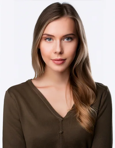 Portrait Of A Young Woman With Long Blonde Hair