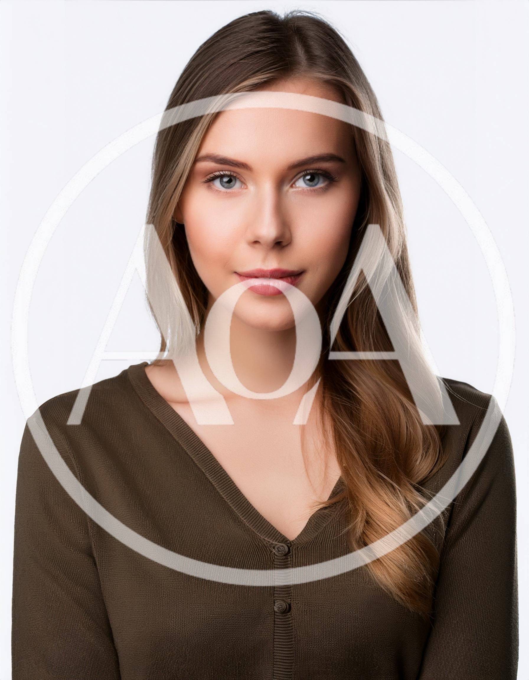 Portrait Of A Young Woman With Long Blonde Hair