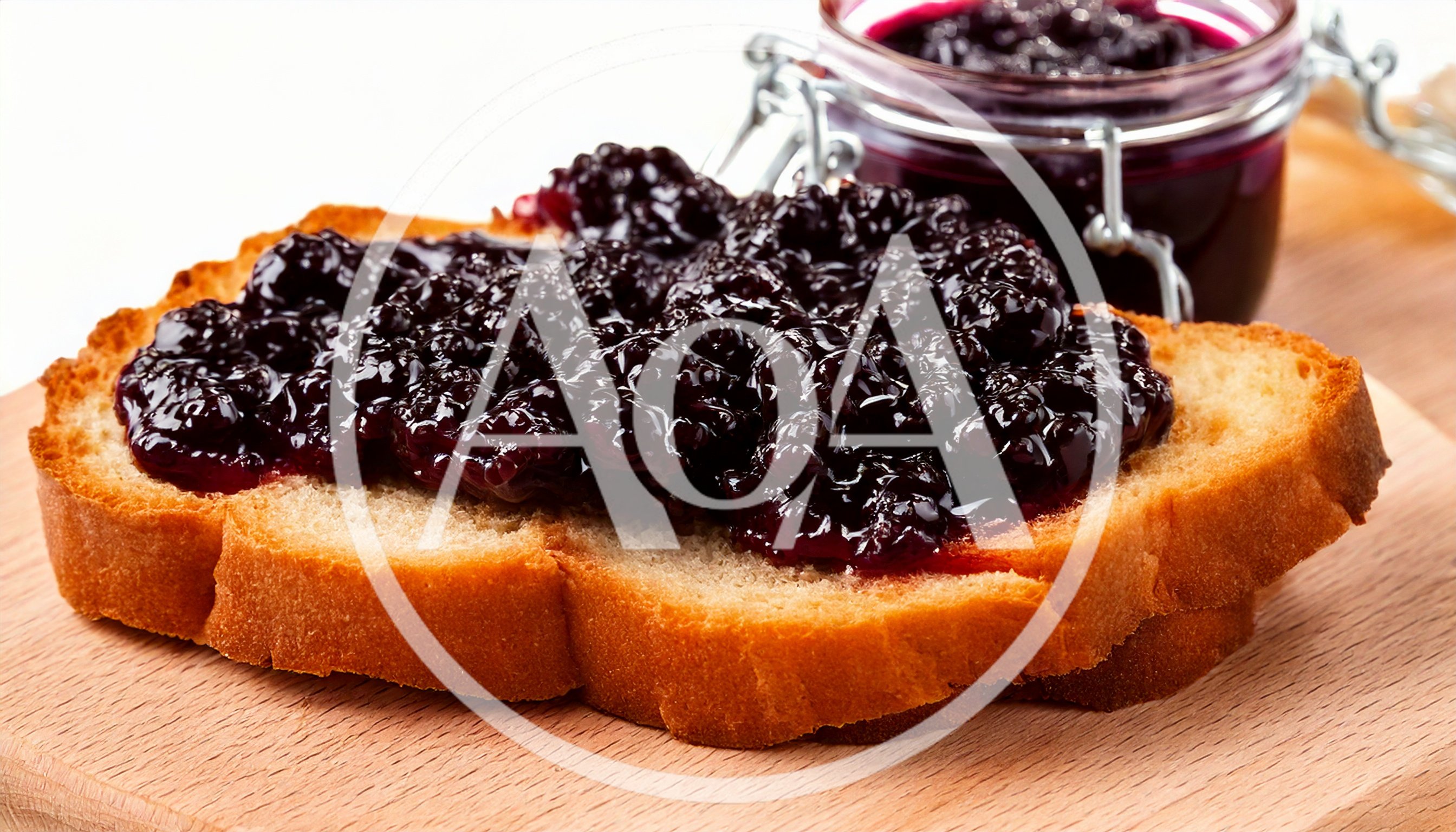 Blackberry Jam Spread On A Slice Of Toasted Bread