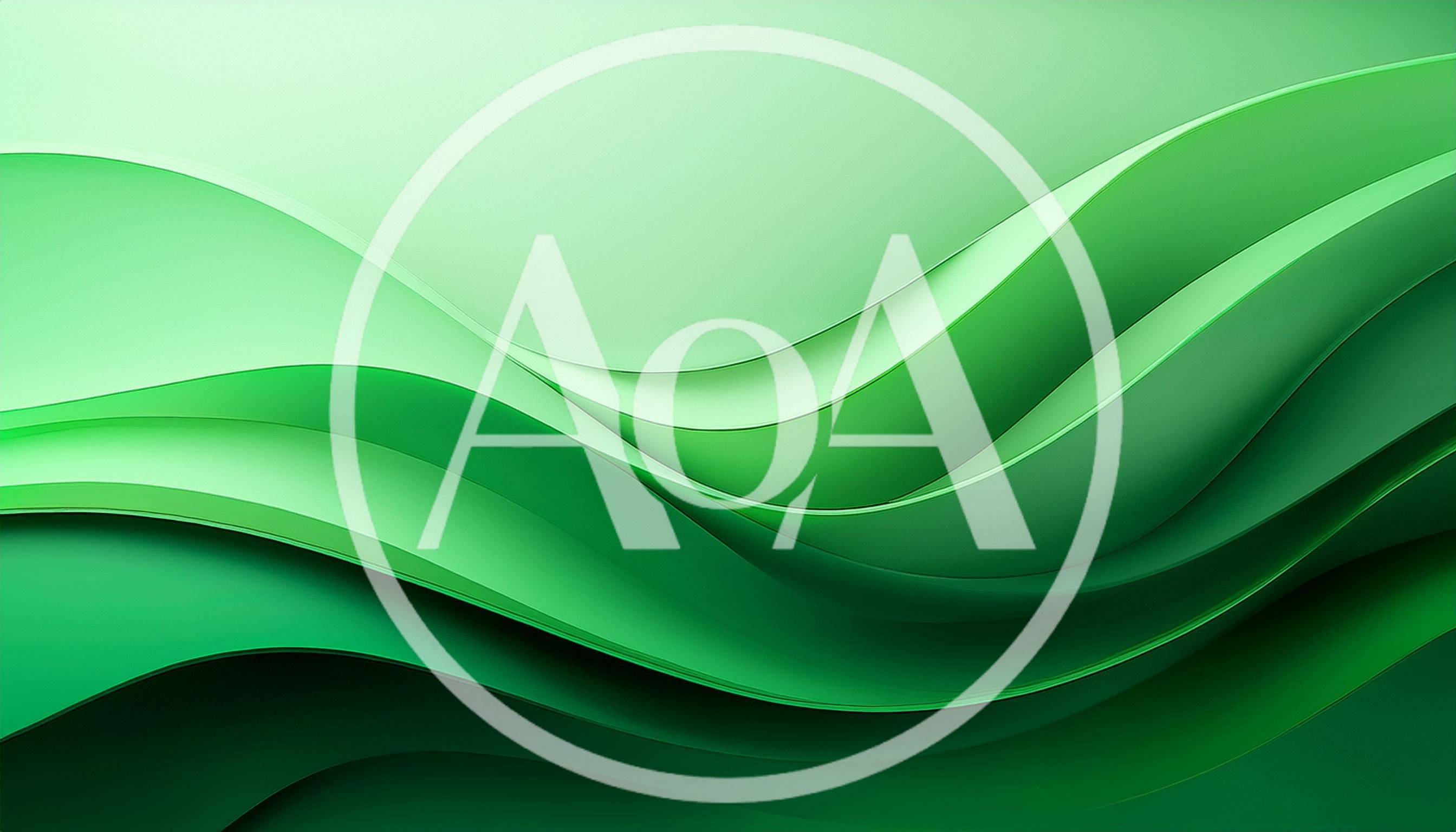 Abstract Green Wavy Layers Background