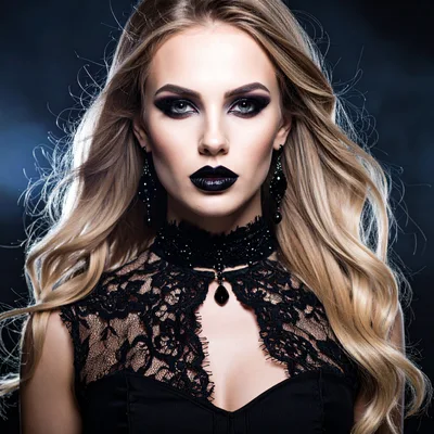 Portrait Of A Gothic Woman With Blonde Hair