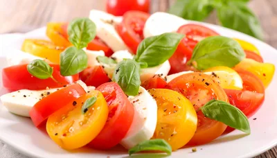 Fresh Caprese Salad With Tomatoes And Mozzarella