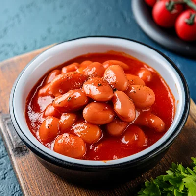 Bowl Of Baked Beans In Tomato Sauce