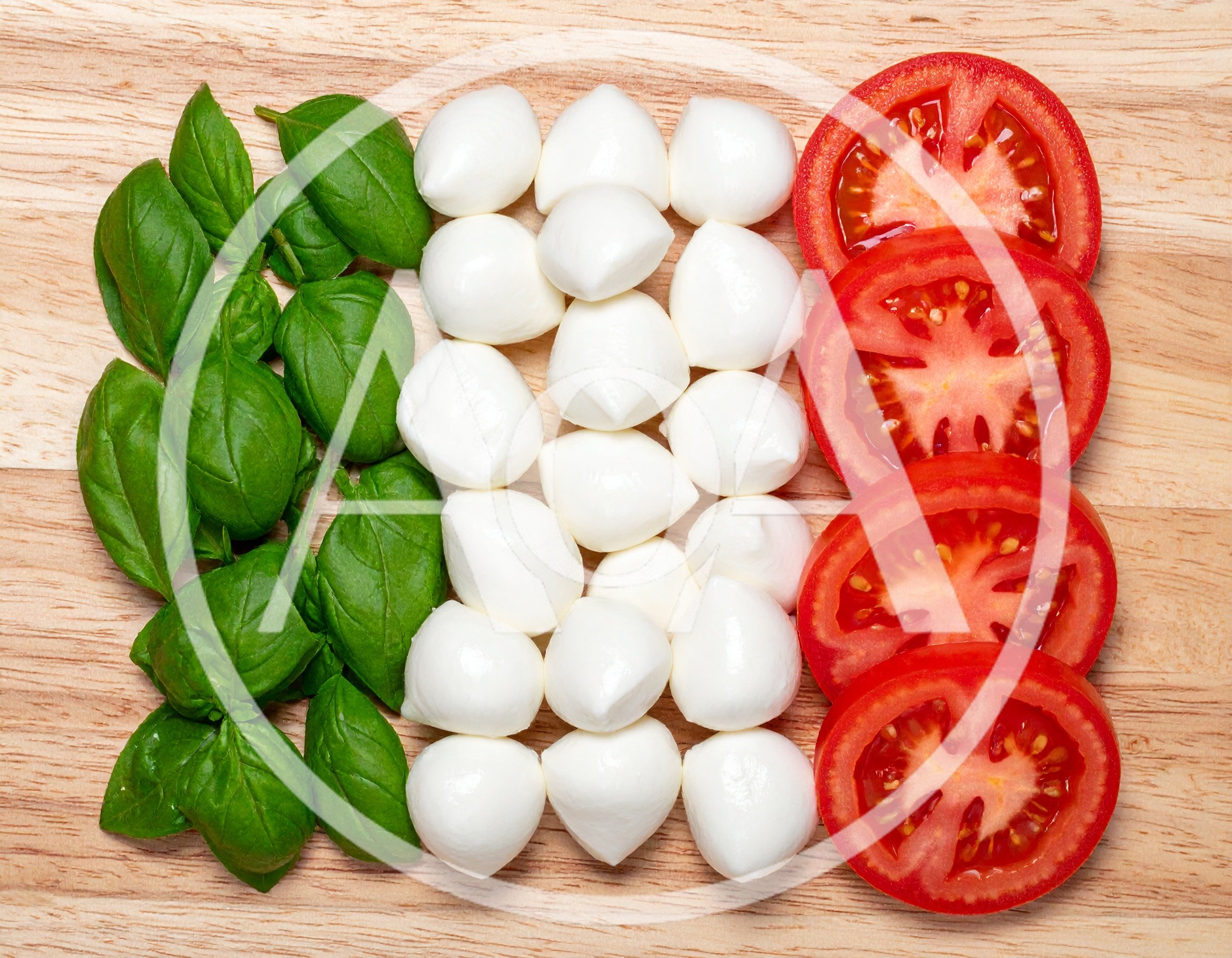 Italian Flag Made From Fresh Caprese Salad Ingredients