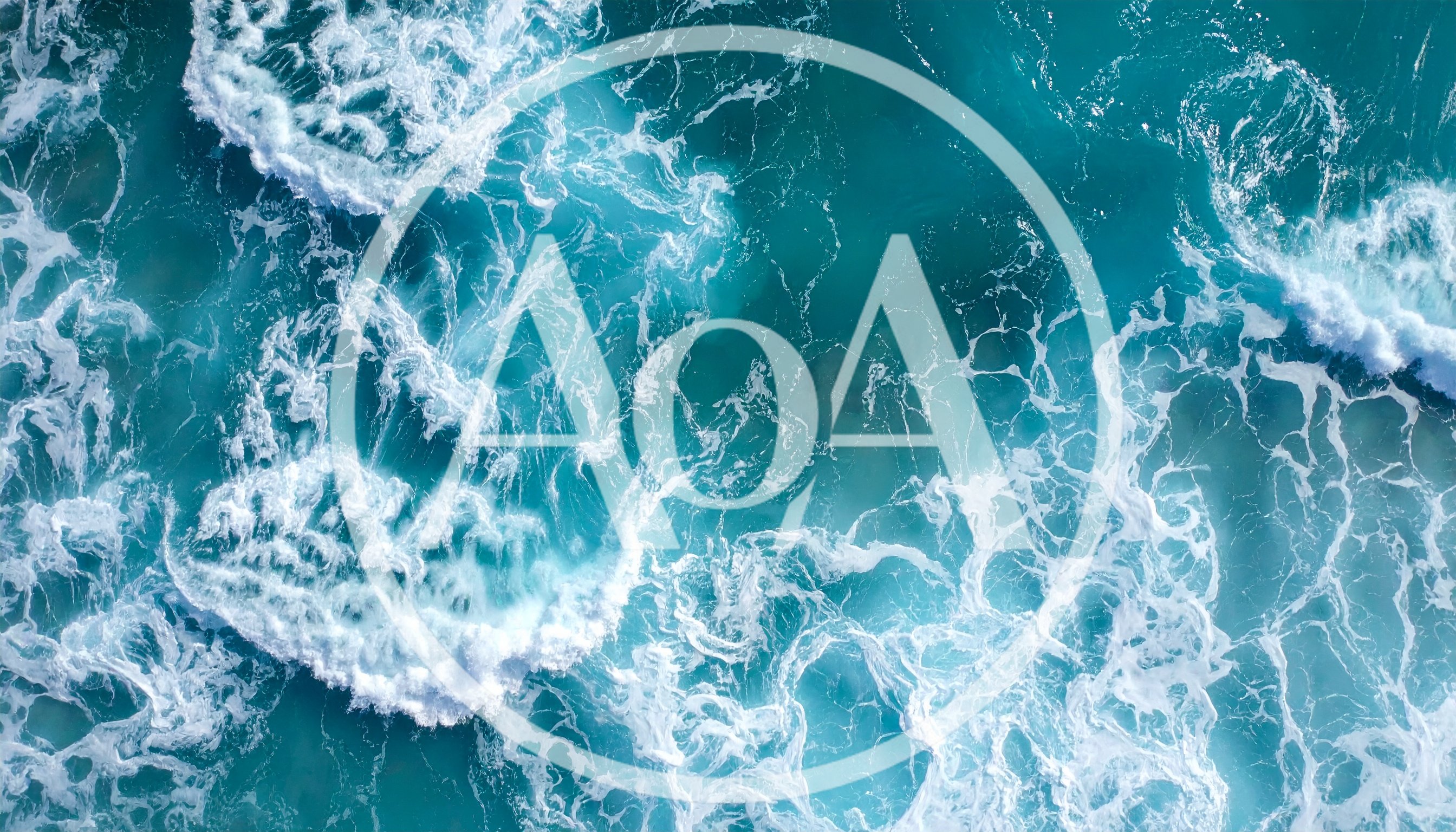 Aerial View Of Crashing Ocean Waves