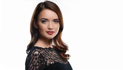 Portrait Of A Beautiful Woman In A Lace Dress