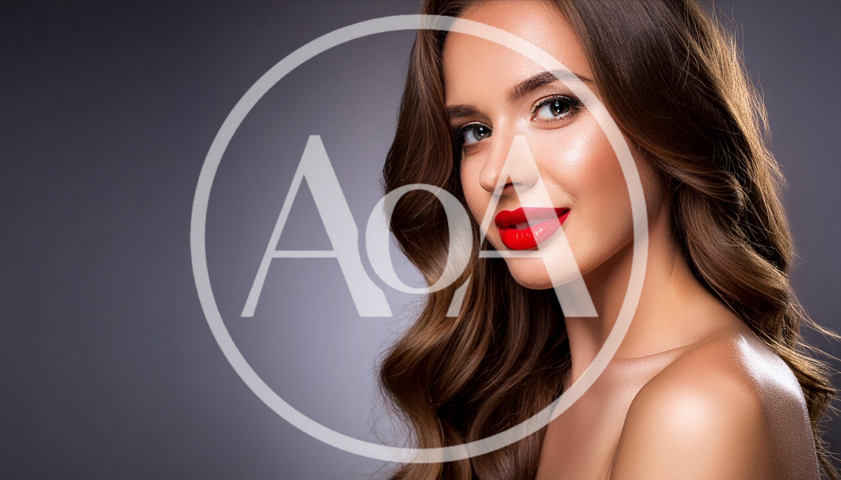Portrait Of A Beautiful Woman With Red Lips