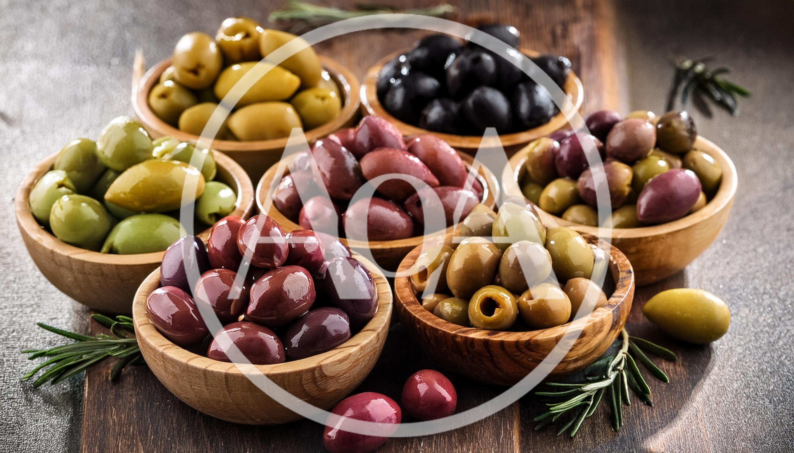 Assorted Bowls Of Fresh Marinated Olives