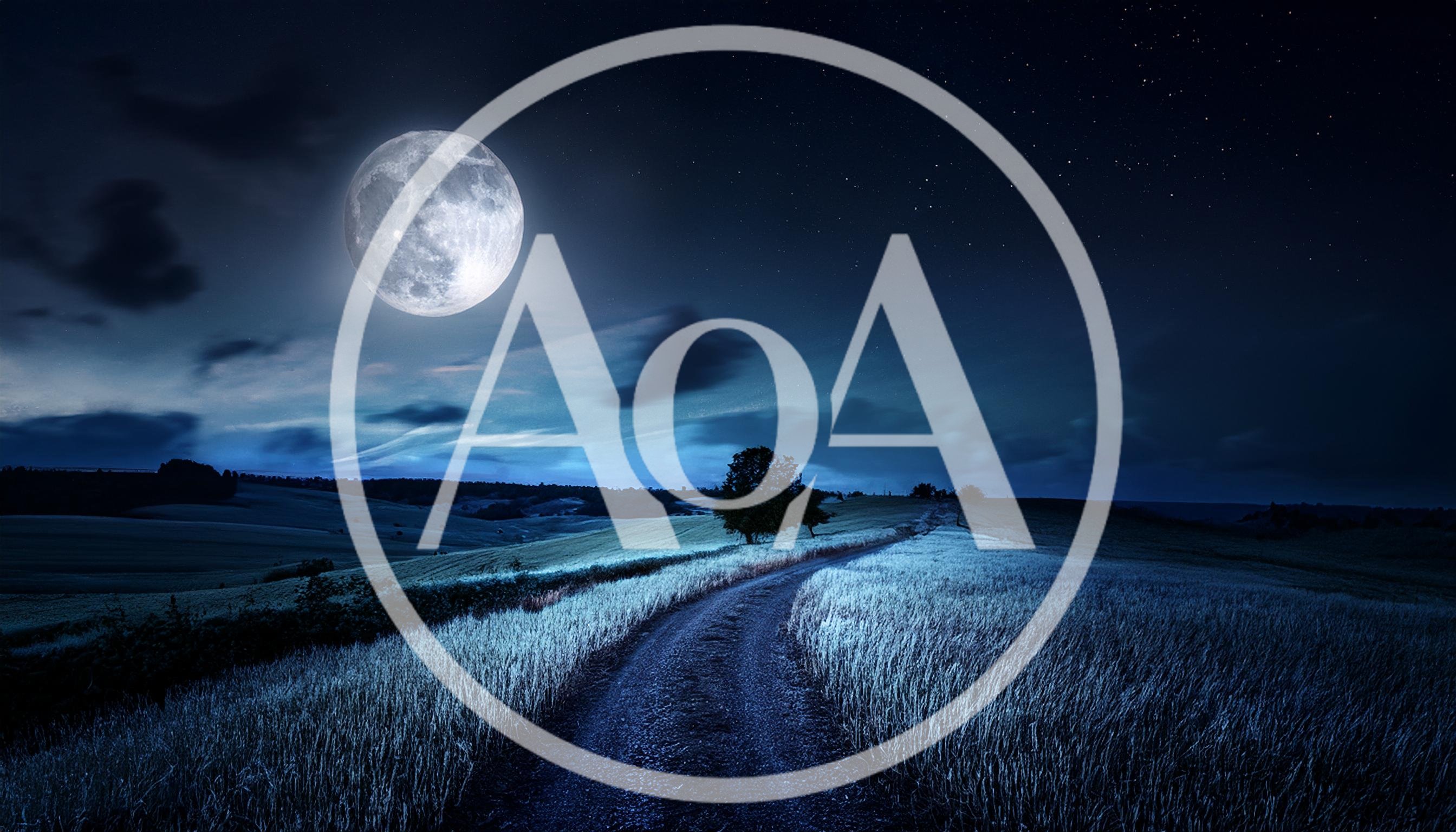 Full Moon Over A Rural Dirt Road At Night