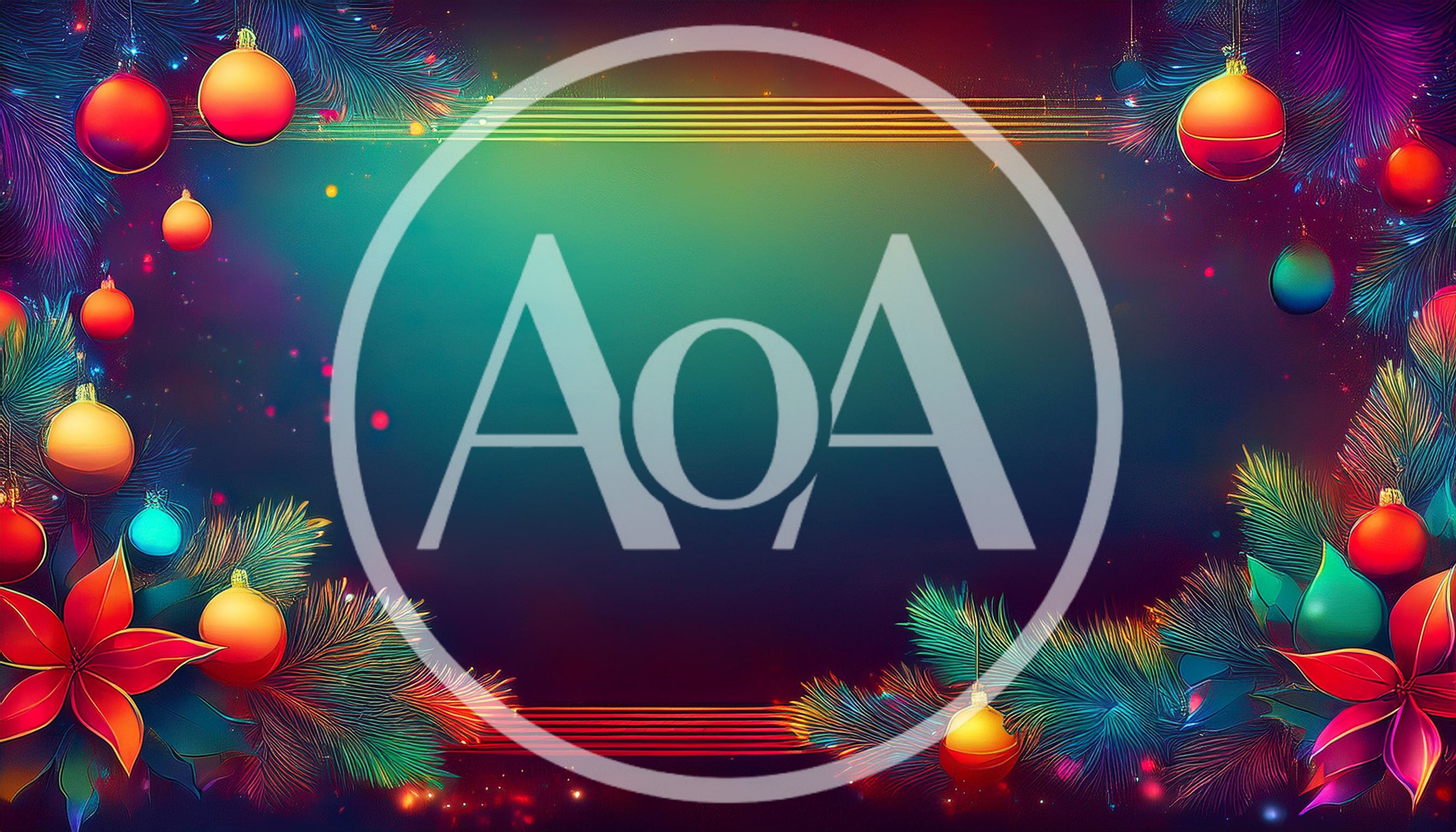 Festive Christmas Holiday Background With Ornaments And Poinsettias